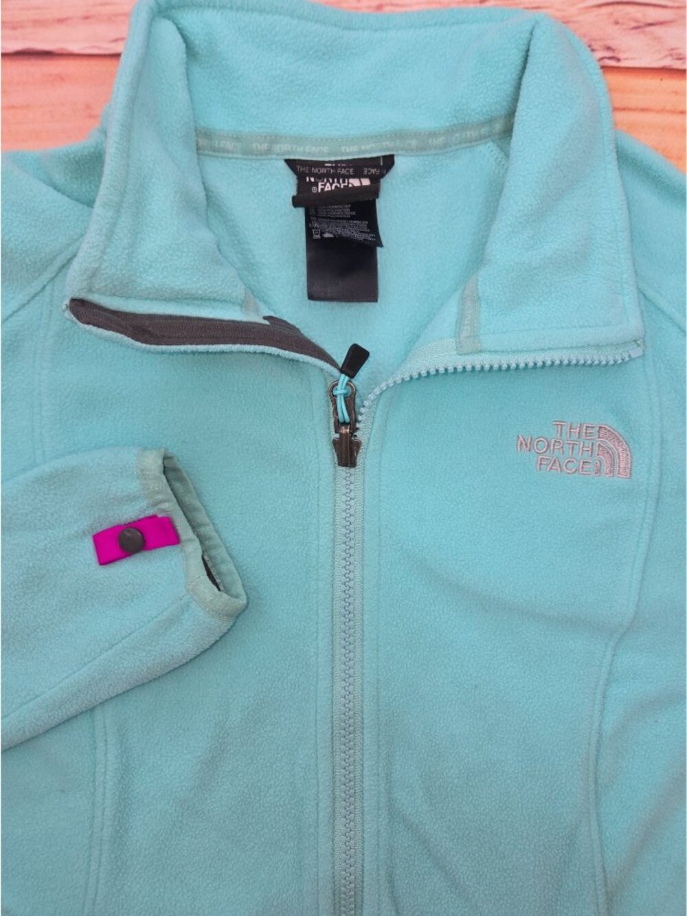 The North Face Womens Teal Full-Zip Fleece Jacket Size Small - Picture 4 of 8